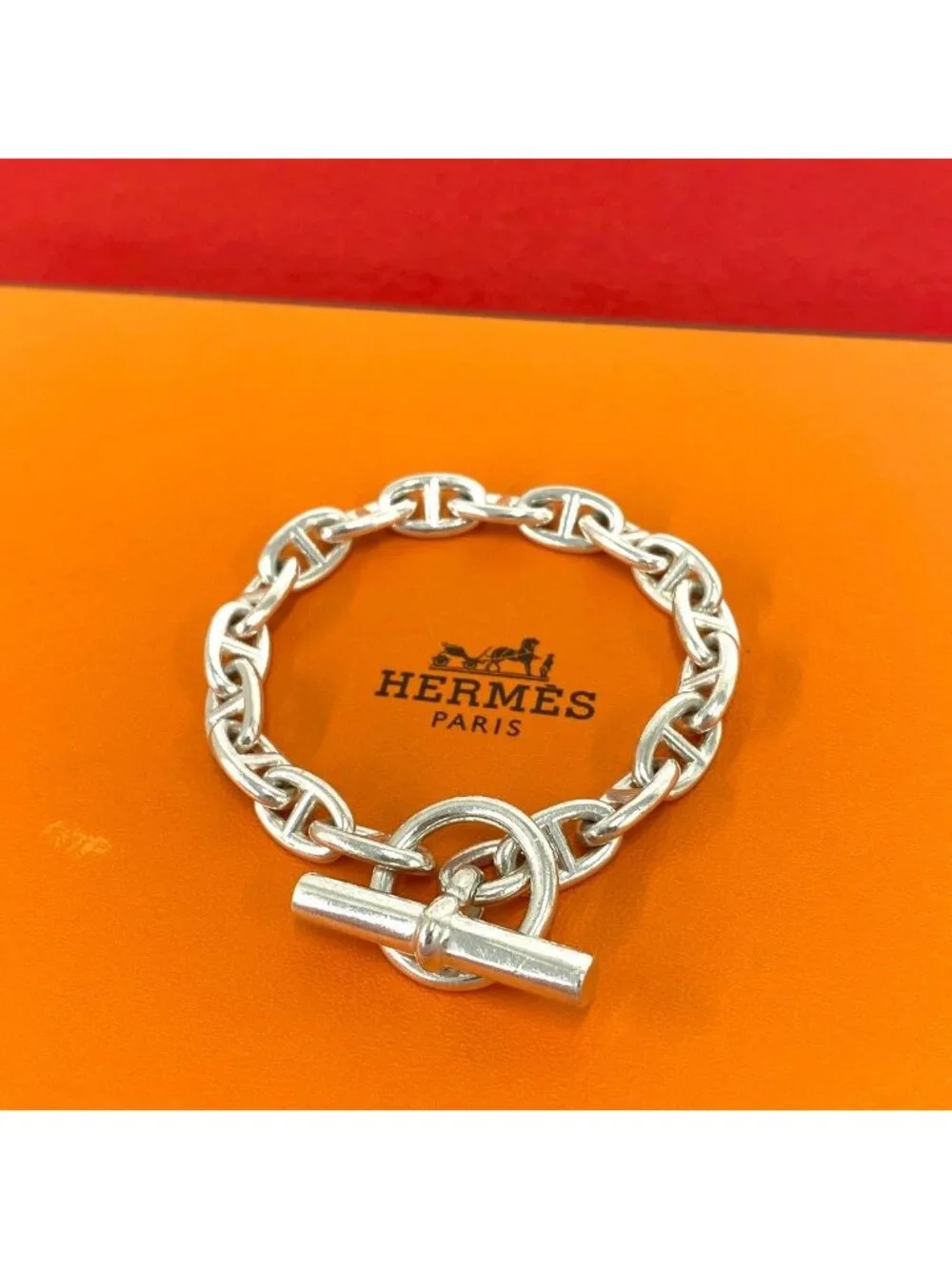 Hermes Chaine D'ancre PM Bracelet 925 Sterling Silver Chain